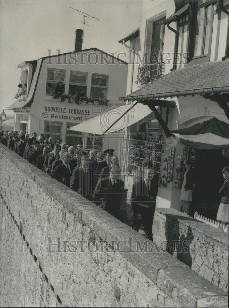 1965 Pompidou Oversees Mont-Saint-Michel Thousandth Anniversary - Historic Images