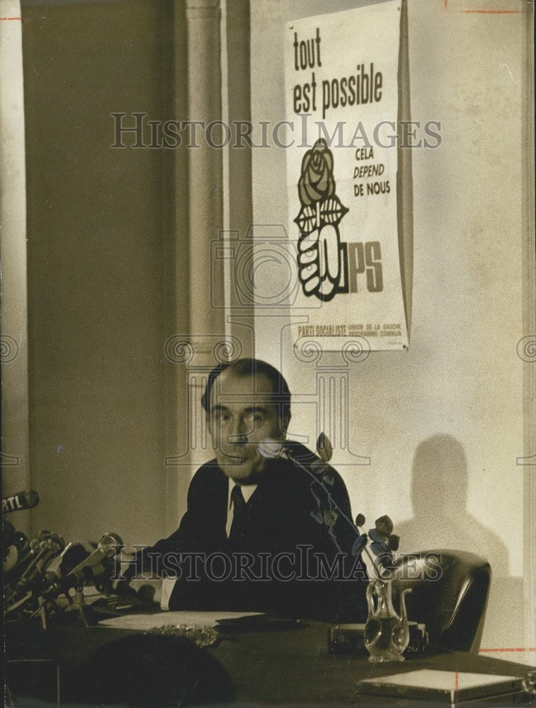 1973 Press Photo Francois Mitterrand Holds Press Conference - Historic Images