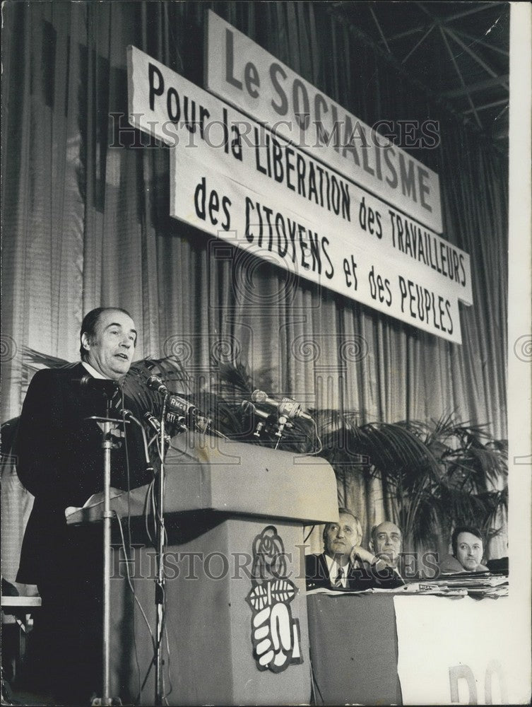 1973 Press Photo Francois Mitterrand Speaks at Socialist Party Convention - Historic Images