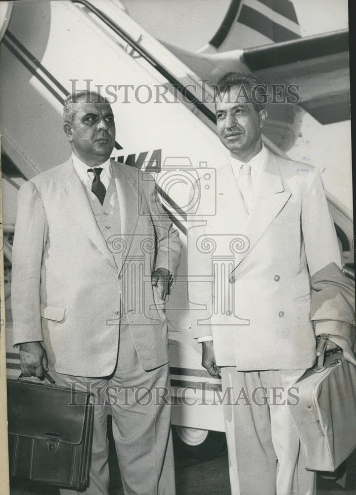 1954 Press Photo Neo Destour Members Mahomet Badras and El Balhawan in Geneva - Historic Images