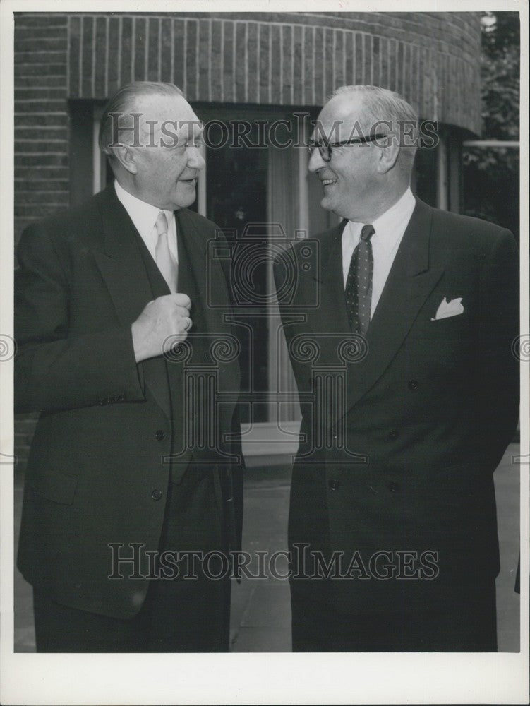 1953 Press Photo Norwegian Foreign Minister Halvard Lange visits Germany. - Historic Images