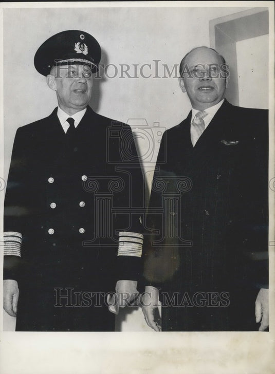 1956 Press Photo Vice Admiral of the marine division, Friedrich Ruge - Historic Images