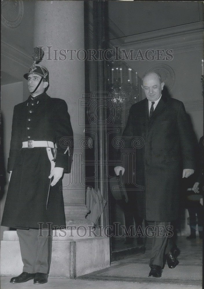 1964 Press Photo US Minister of Foreign Affairs Dean Rusk Leaves Elysee Palace-Historic Images