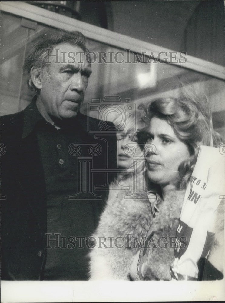 Press Photo Anthony Quinn & Wife Attend Cannes MIDEM Festival - Historic Images