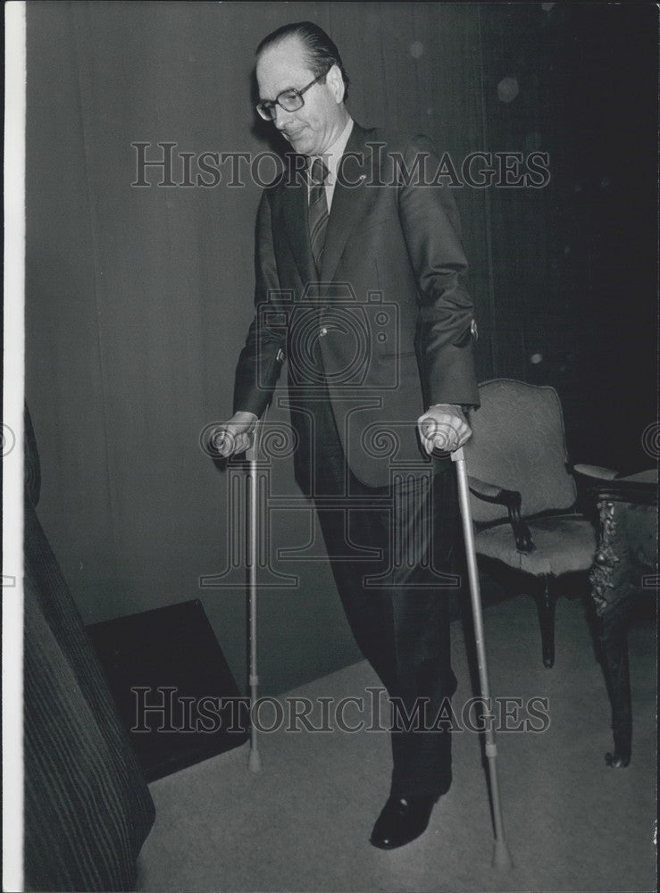 1979 Press Photo Jacques Chirac&#39;s First Press Conference Since His Car Accident-Historic Images