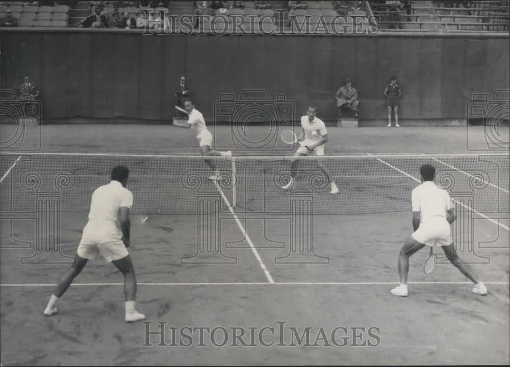 1954, Remy & Ducos de la Haille Win Men's Doubles During Davis Cup - Historic Images