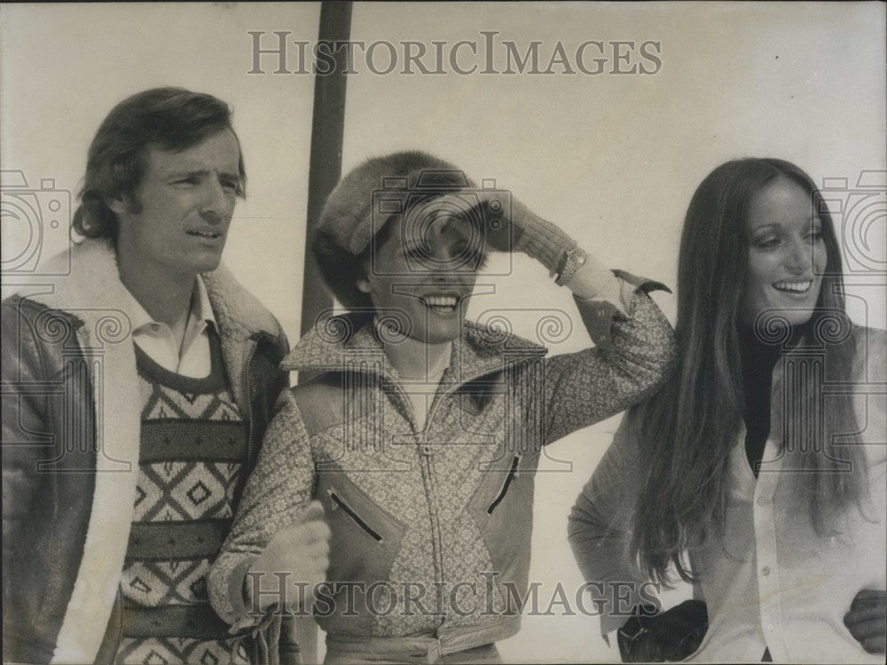 1971 Press Photo Jean-Claude Killy with Daniele Gaubert (center) & Delia Boccard - Historic Images