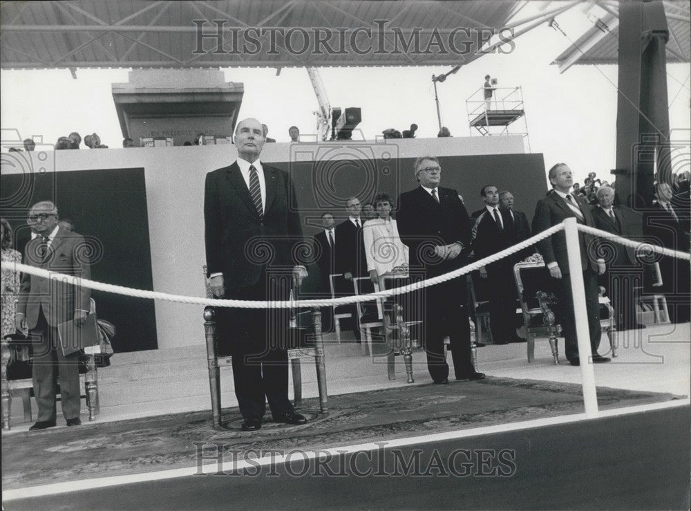 1984 Press Photo Bastille Day Parade Podium on Place de la Concorde - Historic Images