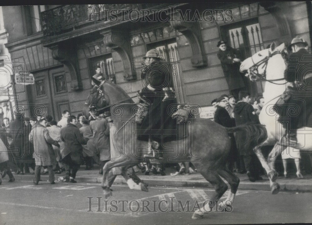 1961, Police on Horseback Charge into the Protestors - Historic Images