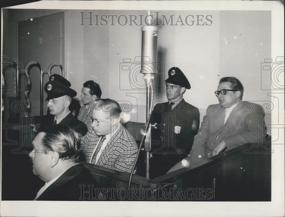 1953 Press Photo Trial of bank robbers Maiss, Maikrauz,and Kirchner.-Historic Images