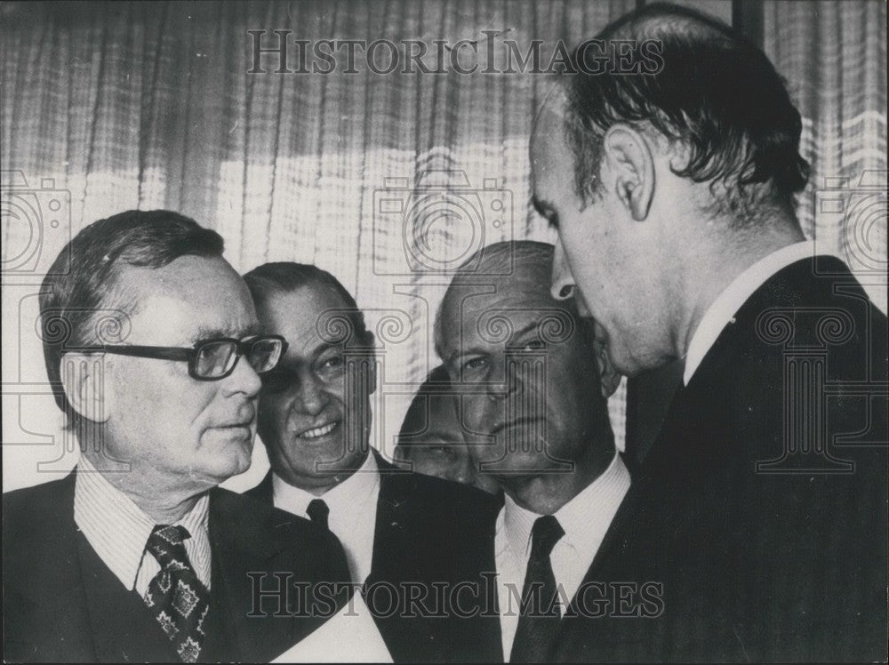 1971, Karl Schiller &amp; Giscard D&#39;Estaing At Brussels Press Conference - Historic Images