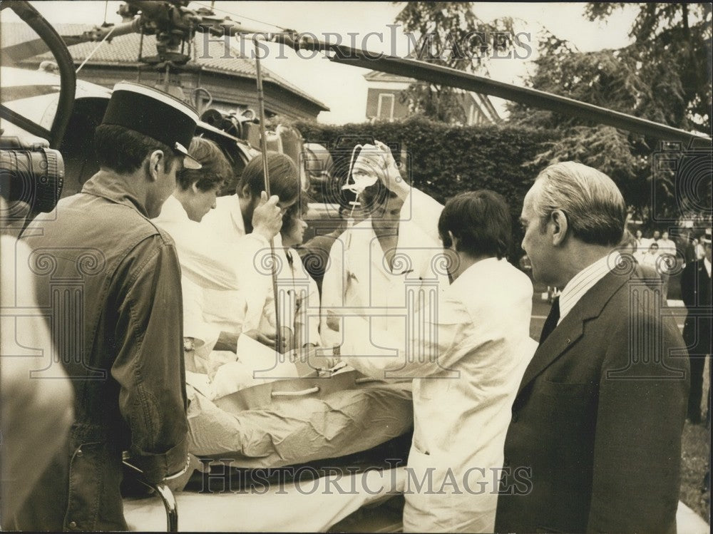 1974, J. Soufflet Watches Helicopter Paramedics Perform Operation - Historic Images