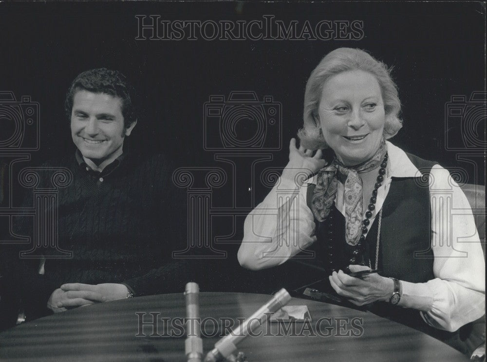 1975 Press Photo Claude Lelouch and Michele Morgan Appear on TV Show-Historic Images