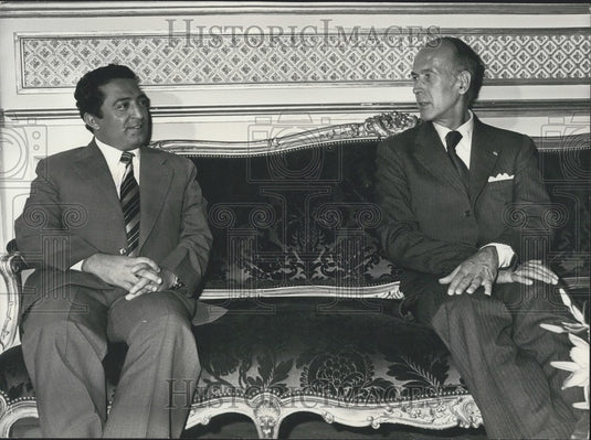 1977, Colonel Ibrahim Mohamed El Hadi President Giscard D'Estaing - Historic Images