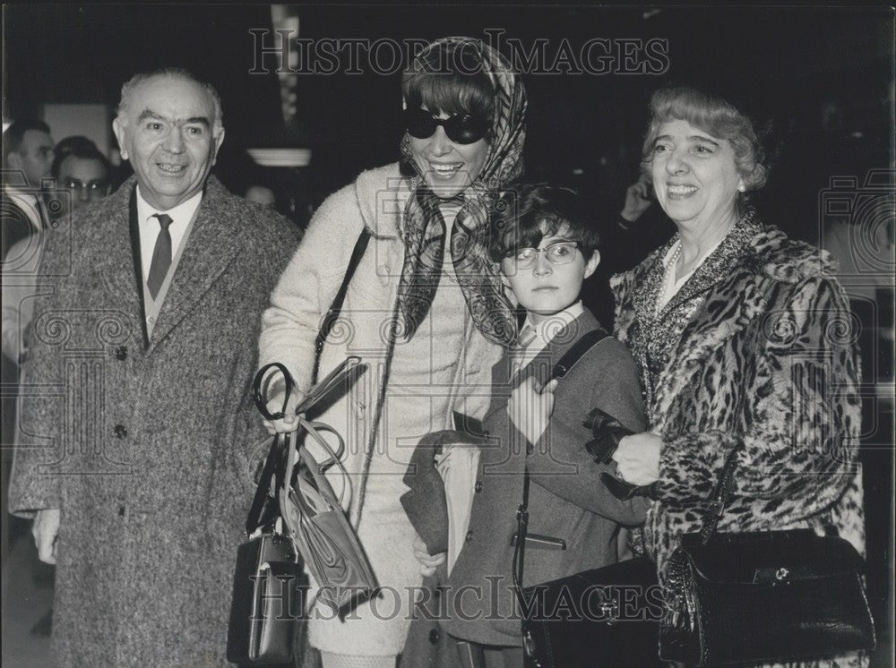 1967, Michele Ray With Parents and Son - Historic Images