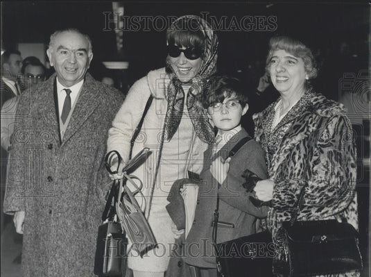 1967, Michele Ray With Parents and Son - Historic Images