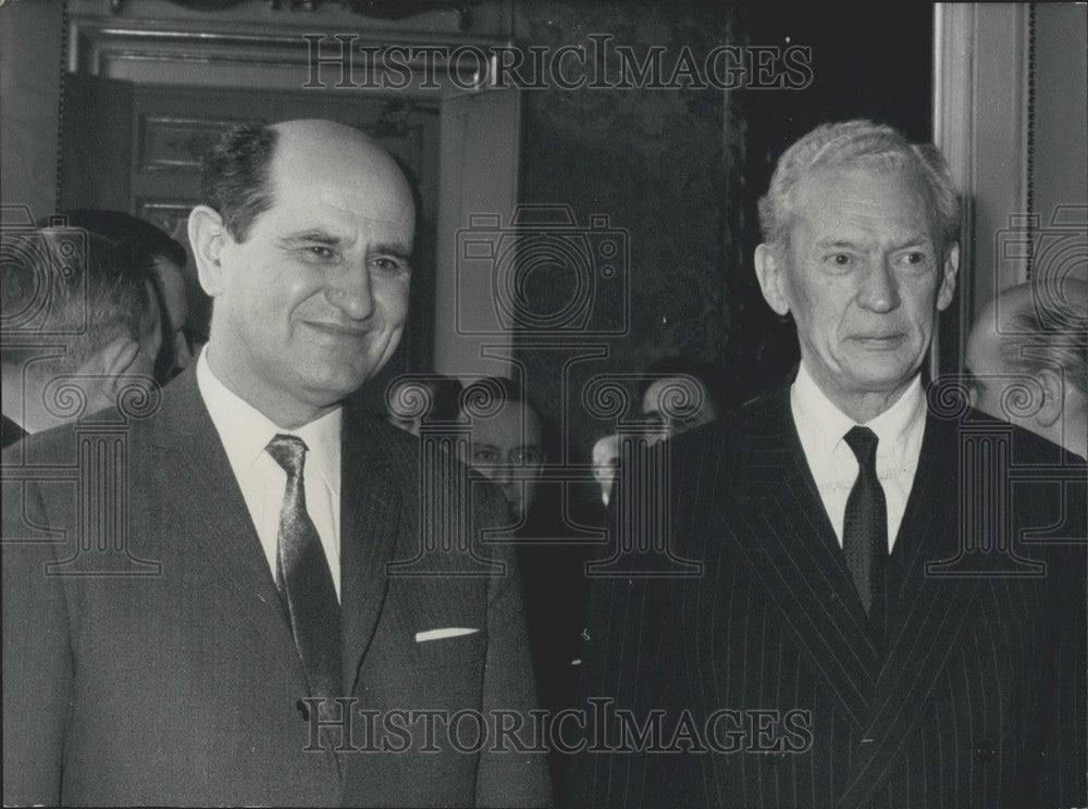 1969, Yugoslavian President Spiljak &amp; Couve de Murville After Lunch - Historic Images