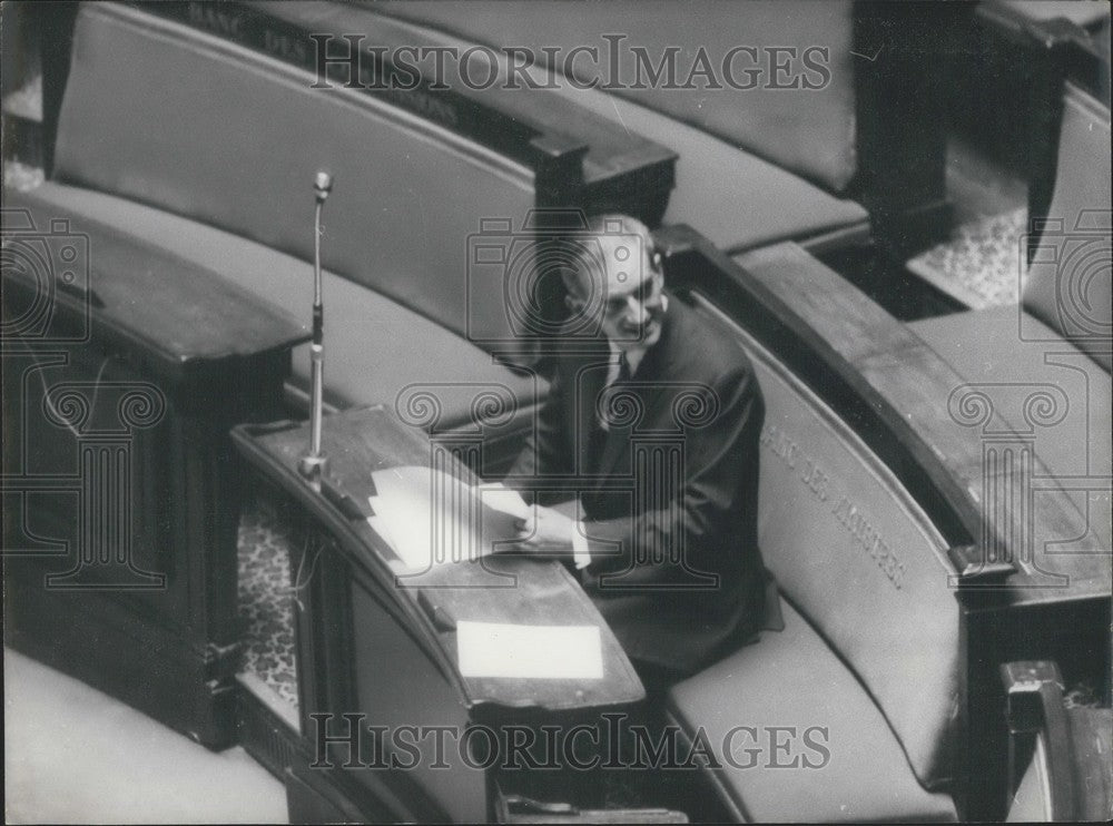 1968 Press Photo Alain Peyrefitte Education Minister, National Assembly Podium - Historic Images