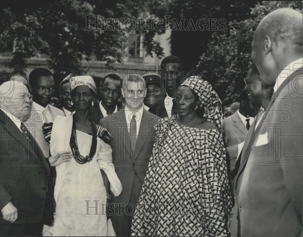 Press Photo Mr. Gentil and Albert Sarraut with African Notables on Bastille Day-Historic Images