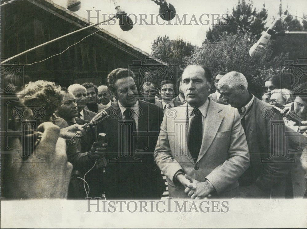 1975, Socialist Mario Soares &amp; Francois Mitterrand, Hossegor - Historic Images