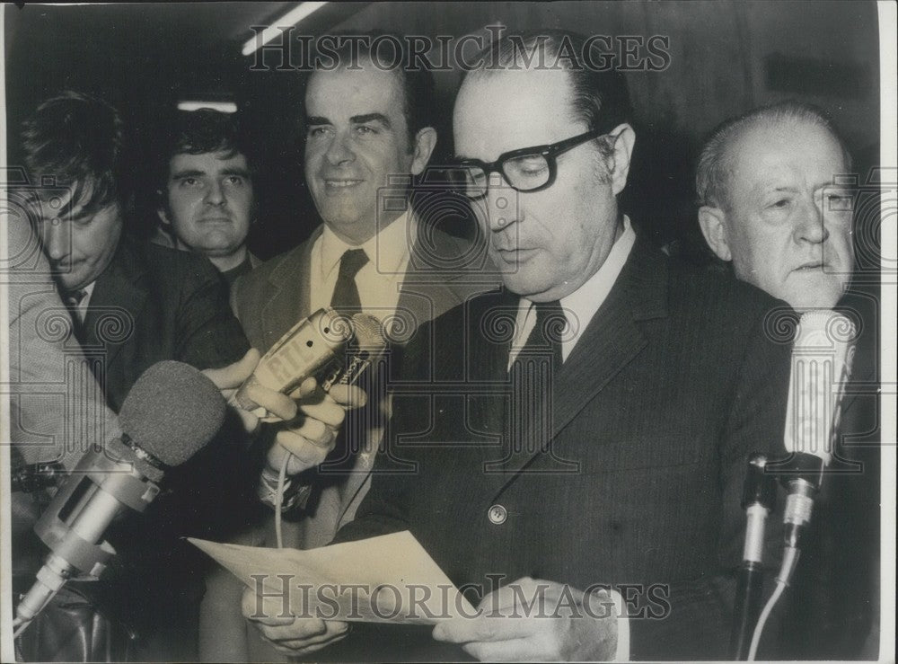 1972 Press Photo Francois Mitterrand Press Conference - Historic Images