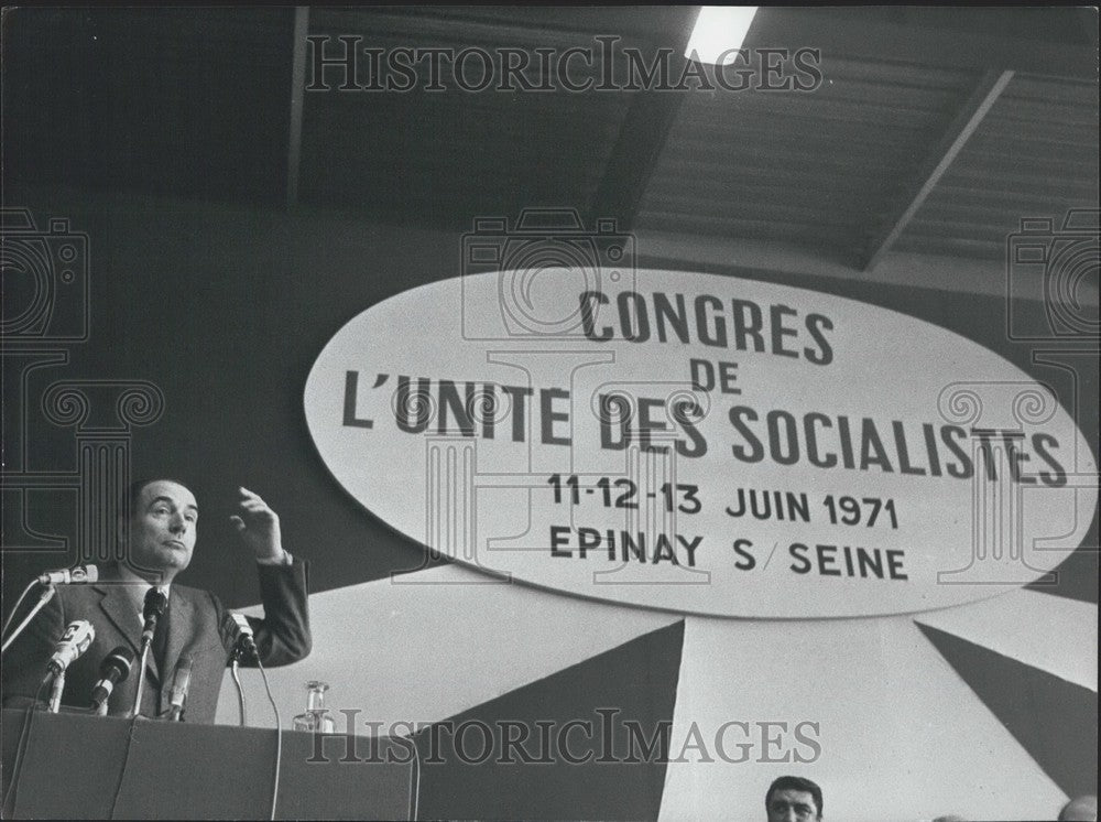 1971, Francois Mitterrand Gives Speech, Epinay, Socialist Party - Historic Images