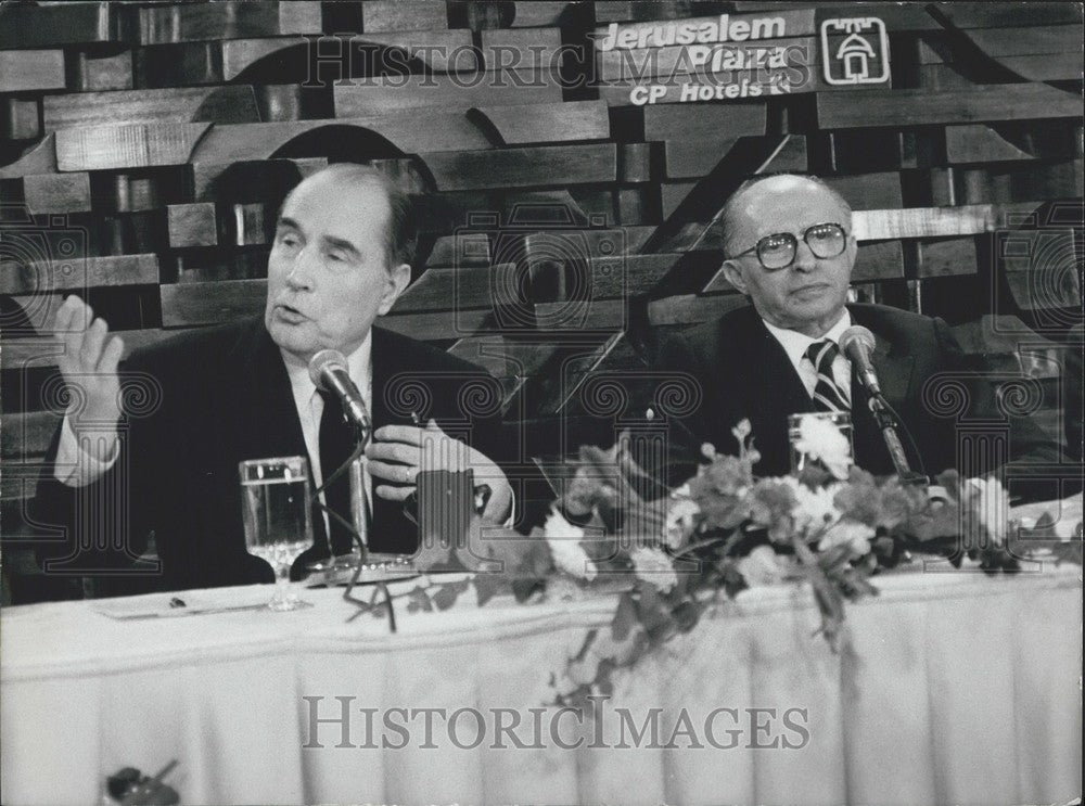 1982, Francois Mitterrand & Menhamen Begin Press Conference Israel - Historic Images