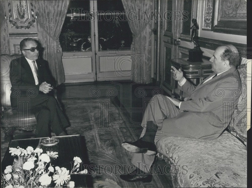 1981, Arab League Secretary Chedi Klibi & Francois Mitterrand - Historic Images
