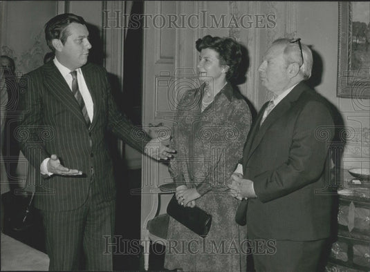 1979 Press Photo Jean-Philippe Lecat, Mrs. Stern, & Violinist Issac Stern - Historic Images