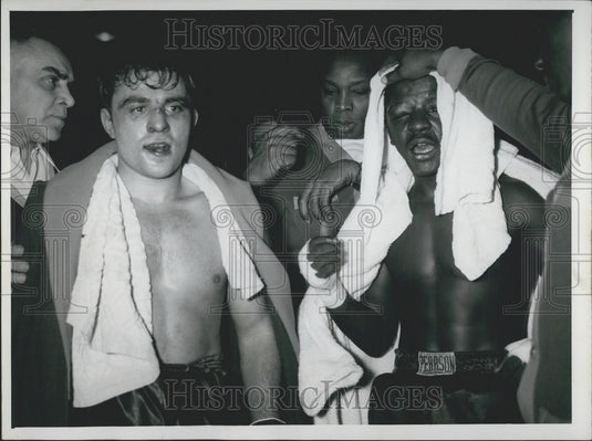 1953, Boxers Louis Carrara & Percy Bassett, Palais des Sports - Historic Images