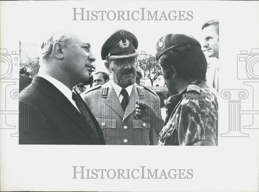 1975 Germany&#39;s Minister George Leber, Amadora Commanding Regiment - Historic Images