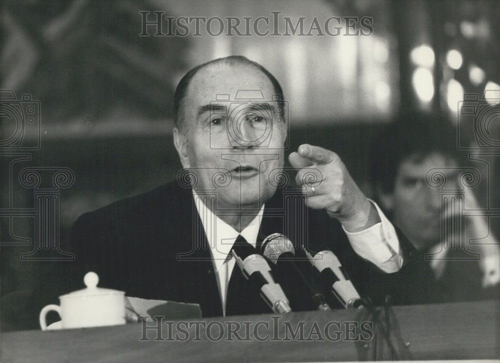 1977, President Francois Mitterrand Speaks, Peking, China - Historic Images