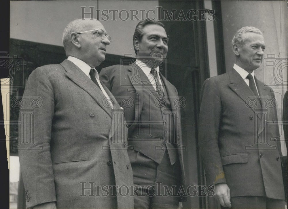 1968 Press Photo Edgar Faure, Francois Ortoli, and Maurice Couve de Murville-Historic Images