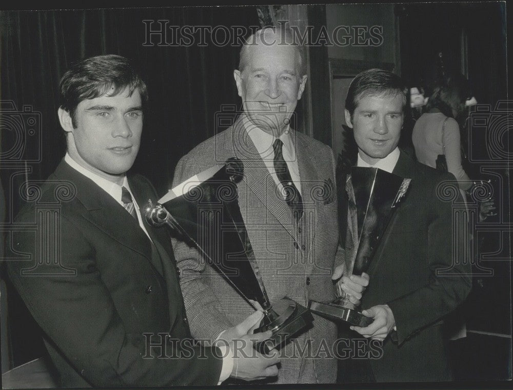 1970, Maurice Chevalier with Roger Menetrey and J.P. Anton - Historic Images