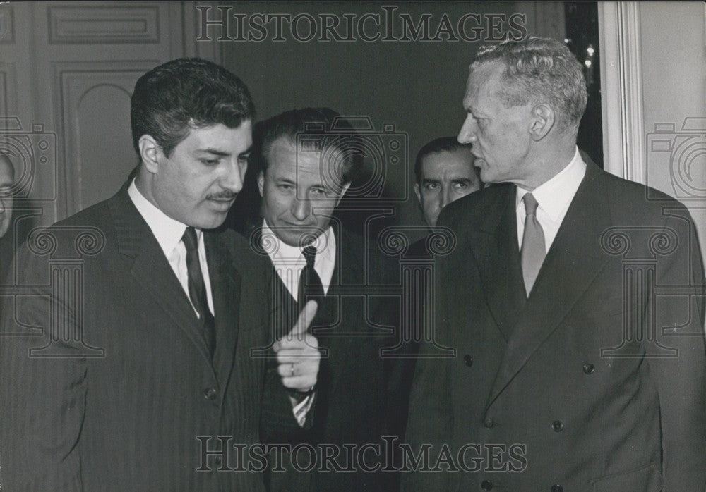 1966, Syria's Dr. Maklos with Maurice Couve de Murville - Historic Images