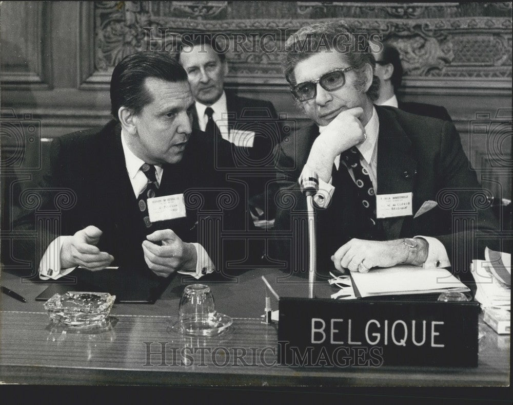 1973 Press Photo Belgian Delegates Mr. Janson & Willy de Clerco-Historic Images