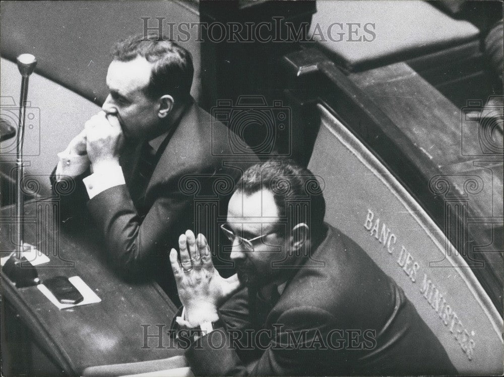 Press Photo Prime Minister Michel Debre &amp; Edgar Pisani National Assembly Meeting - Historic Images