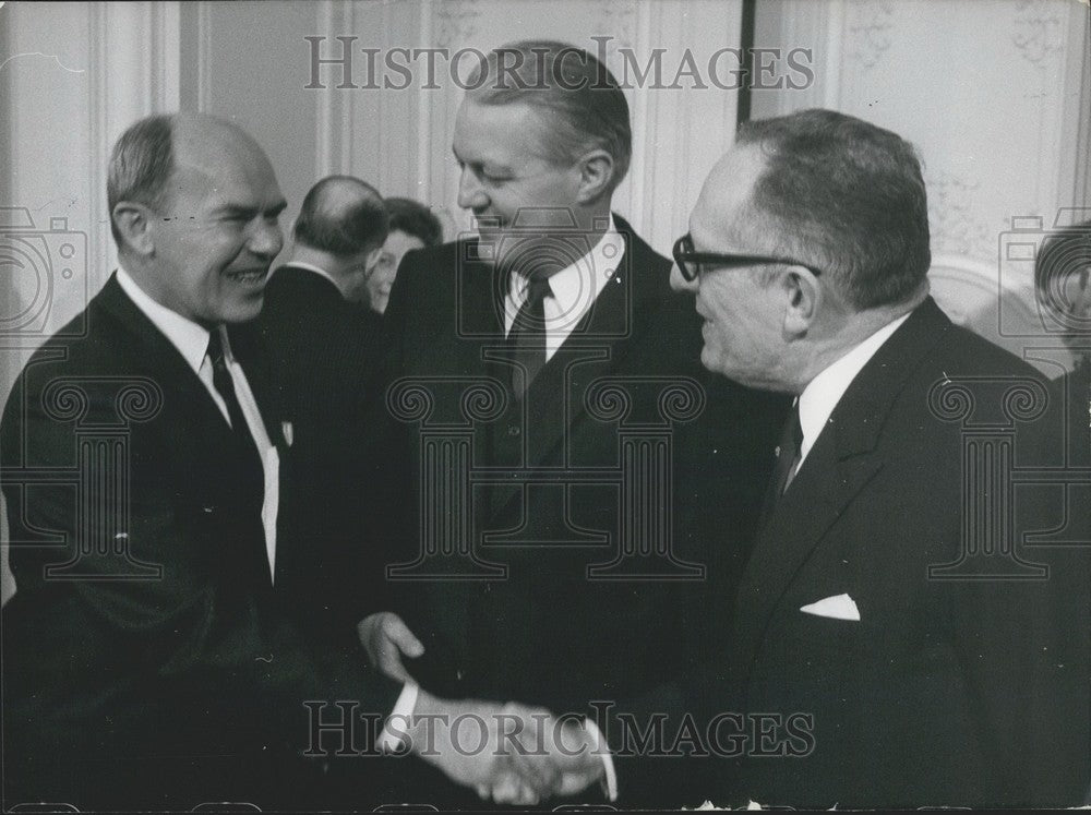 1968, OECD Ministers Donald Hornig, Stoltenberg, and Maurice Schumann - Historic Images