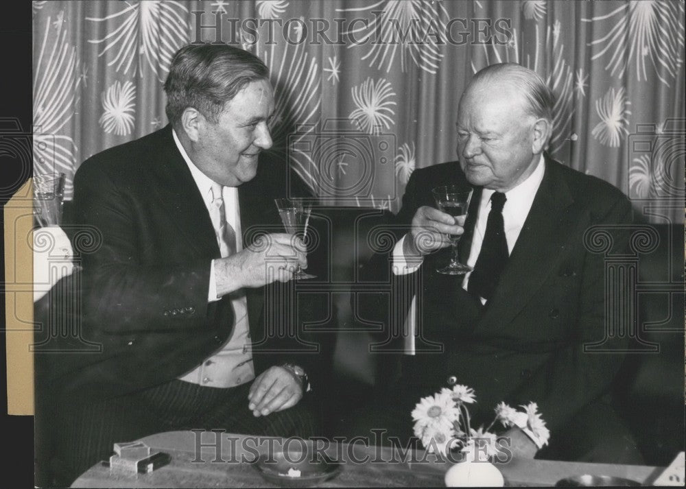 1954 Federal Vice President Carlo Schmid and ex-President Hoover. - Historic Images