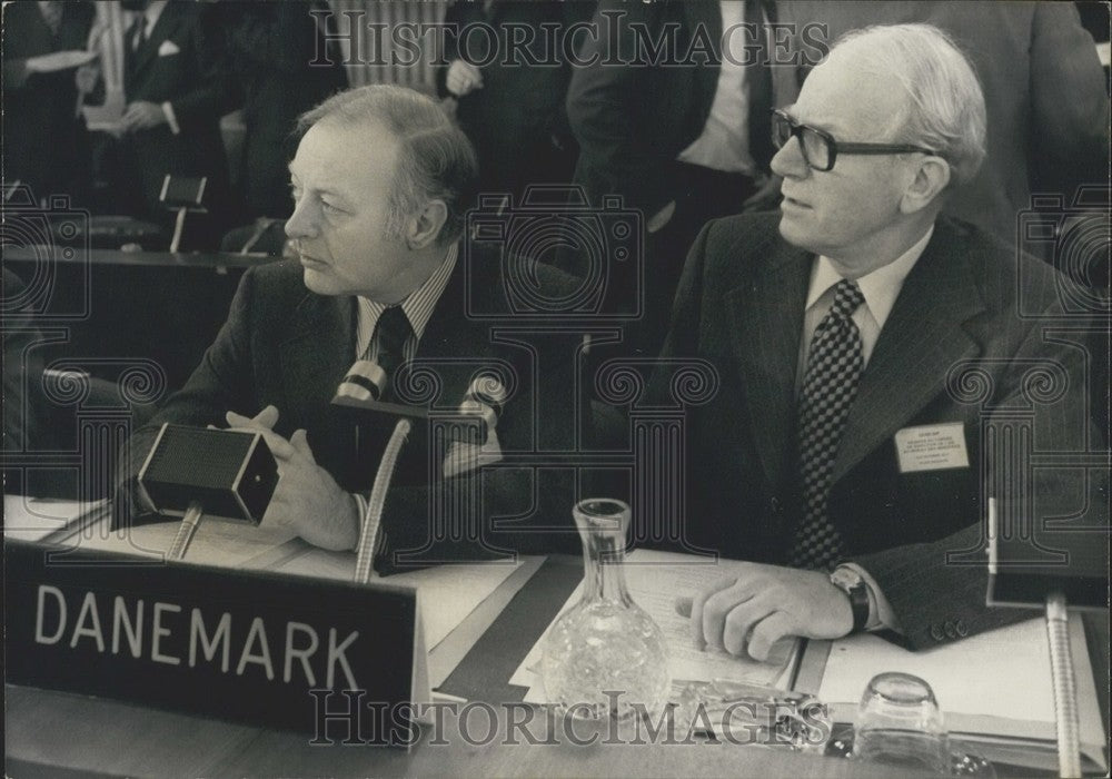 1977, Denmark Delegates Niels Ersboll & KB Andersen Energy Conference - Historic Images