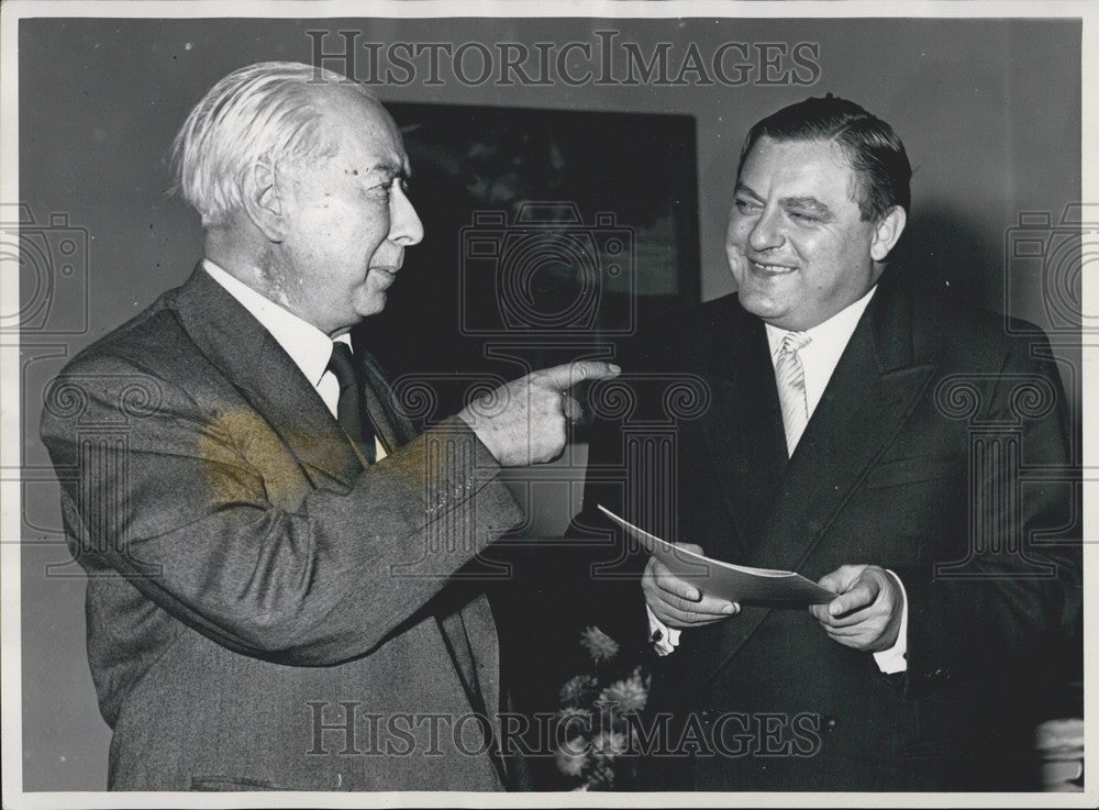 1955 Franz Josef Strauss and Prof. Heuss. - Historic Images