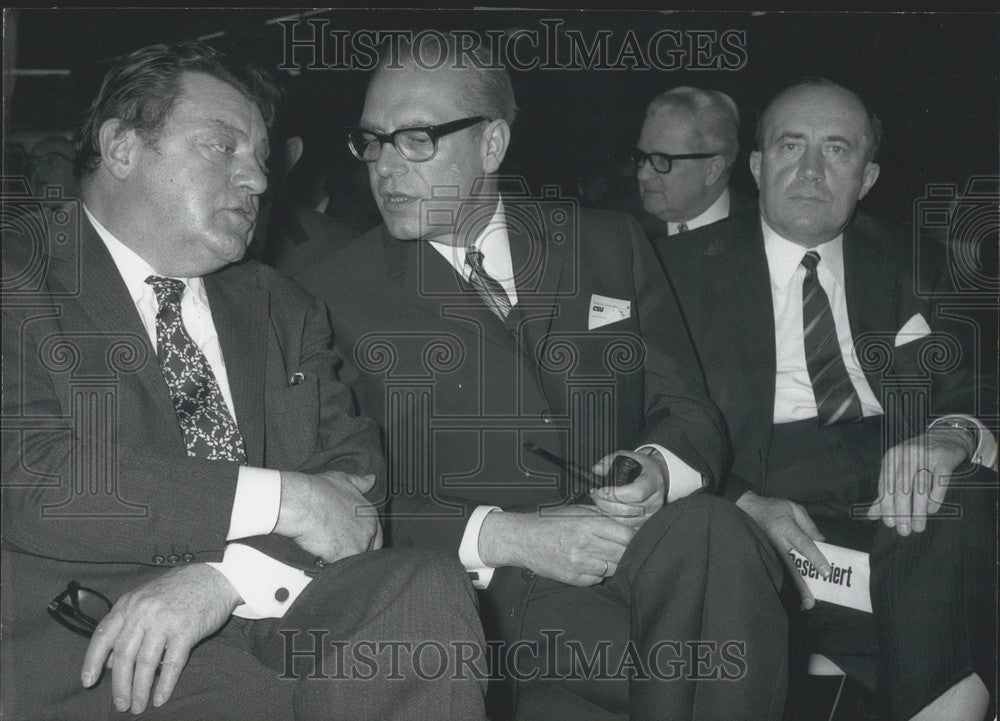1970 Press Photo Franz Josef Strauß, Franz Heubel, Werner Dollinger - Historic Images