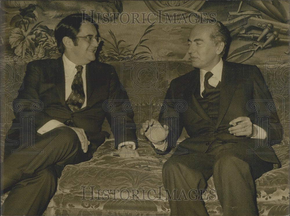 1973, Peter Peterson & Mr. Bettencourt, Quai d'Orsay Meeting - Historic Images