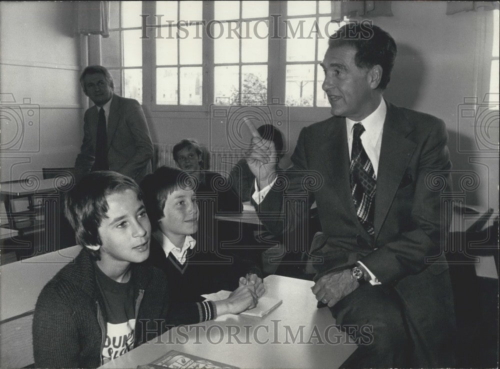 1978, Education Minister Christian Beullac Visits a Middle School - Historic Images