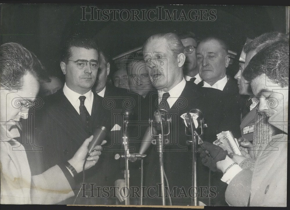 1957, Mr. MacMillan Makes Radio Announcement Leaving Matignon Hotel - Historic Images