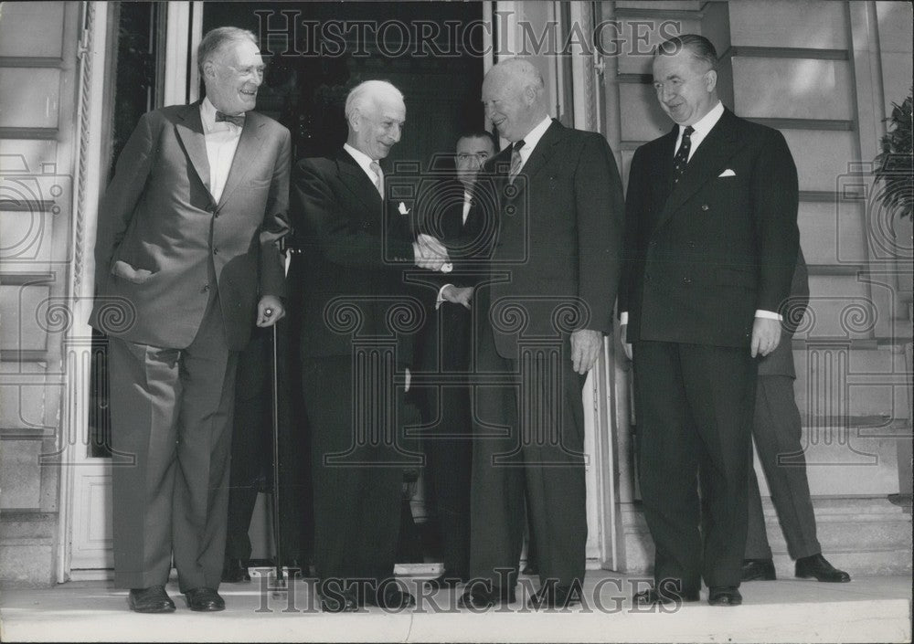 1964 Press Photo Italy&#39;s President Segni with Dwight Eisenhower in Rome-Historic Images