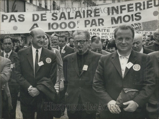 1972, French Line Directors Krasucki, Benoit-Frachon, and Seguy - Historic Images