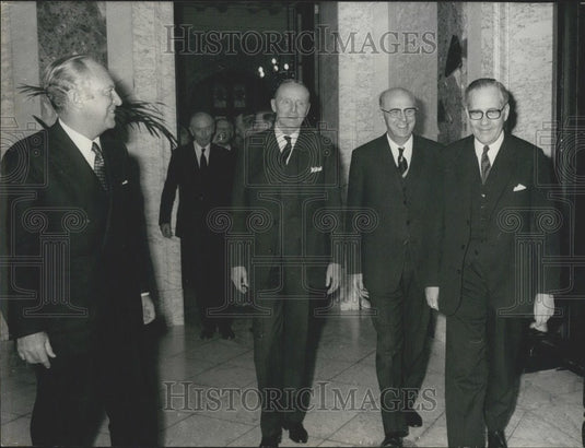 1970 Press Photo Ministers Attend NATO Council Meeting Reception Brussels - Historic Images