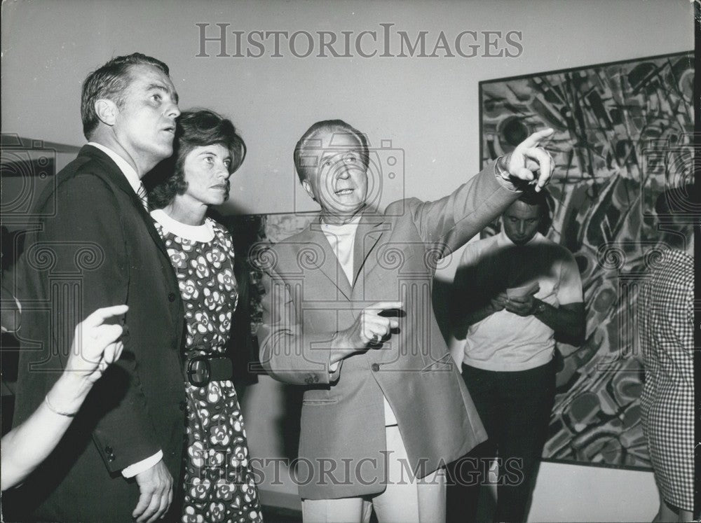 1968, Shrivers Listen Maeght Explains Artwork Maeght Foundation Expo - Historic Images