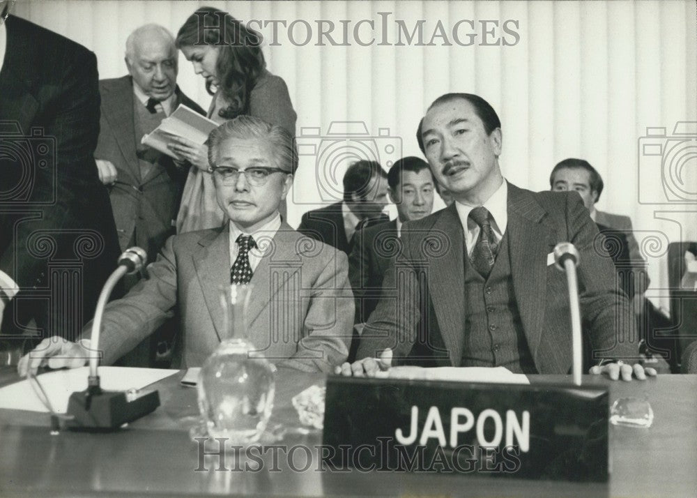 1979 Press Photo Amaya and Hirahara at the O.E.C.D. Energy Conference-Historic Images